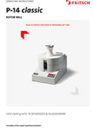 Operating manual Variable Speed Rotor Mill PULVERISETTE 14 classic line